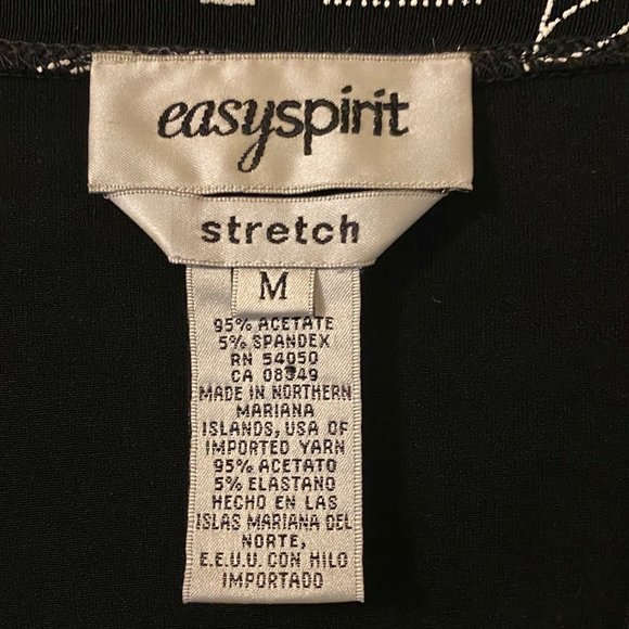 Easy Spirit Black and White Festive Open Cardi, Medium - Picture 6 of 6